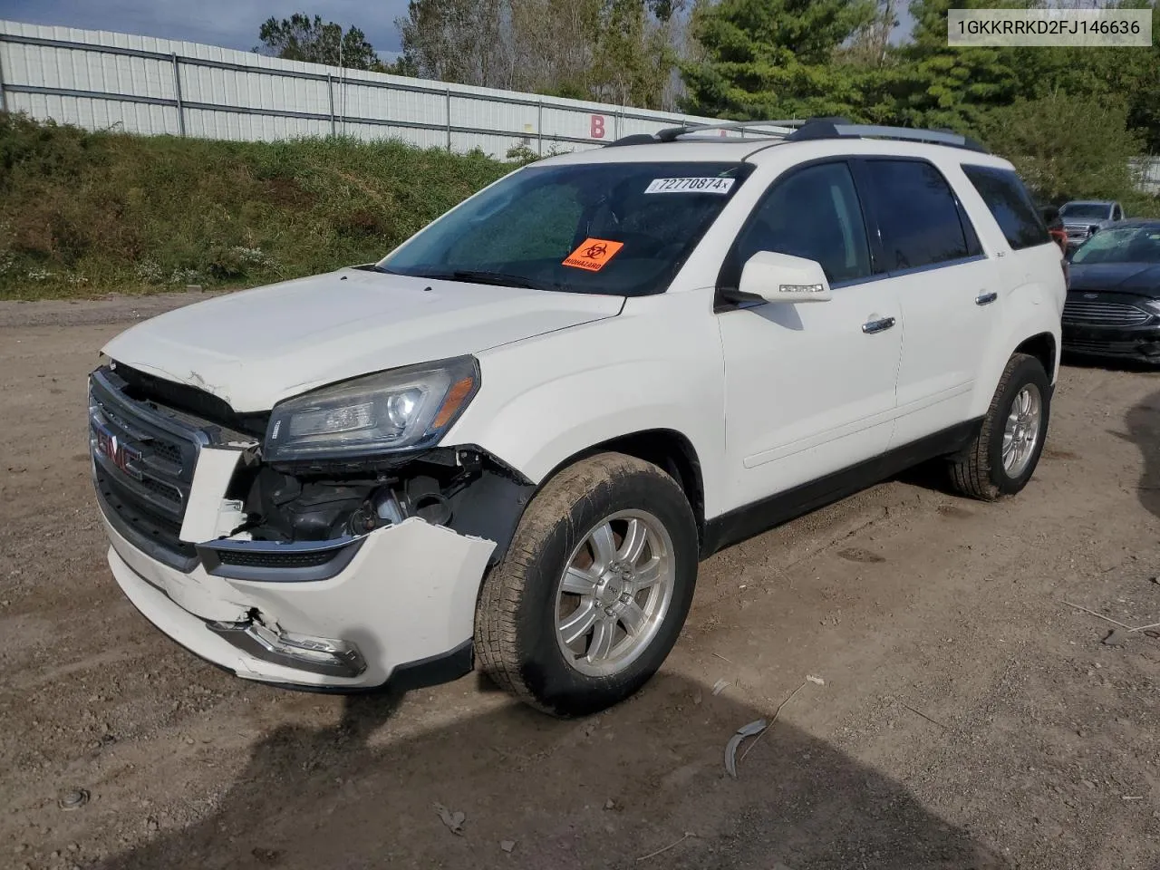 2015 GMC Acadia Slt-1 VIN: 1GKKRRKD2FJ146636 Lot: 72770874