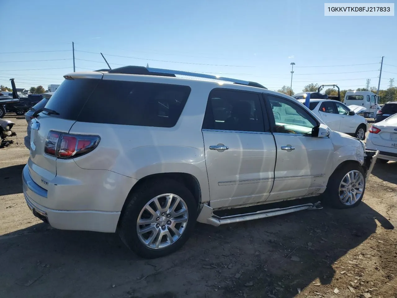 2015 GMC Acadia Denali VIN: 1GKKVTKD8FJ217833 Lot: 75904834