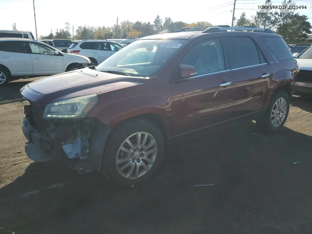 2015 GMC Acadia Slt-1 VIN: 1GKKVRKD2FJ321494 Lot: 76070074