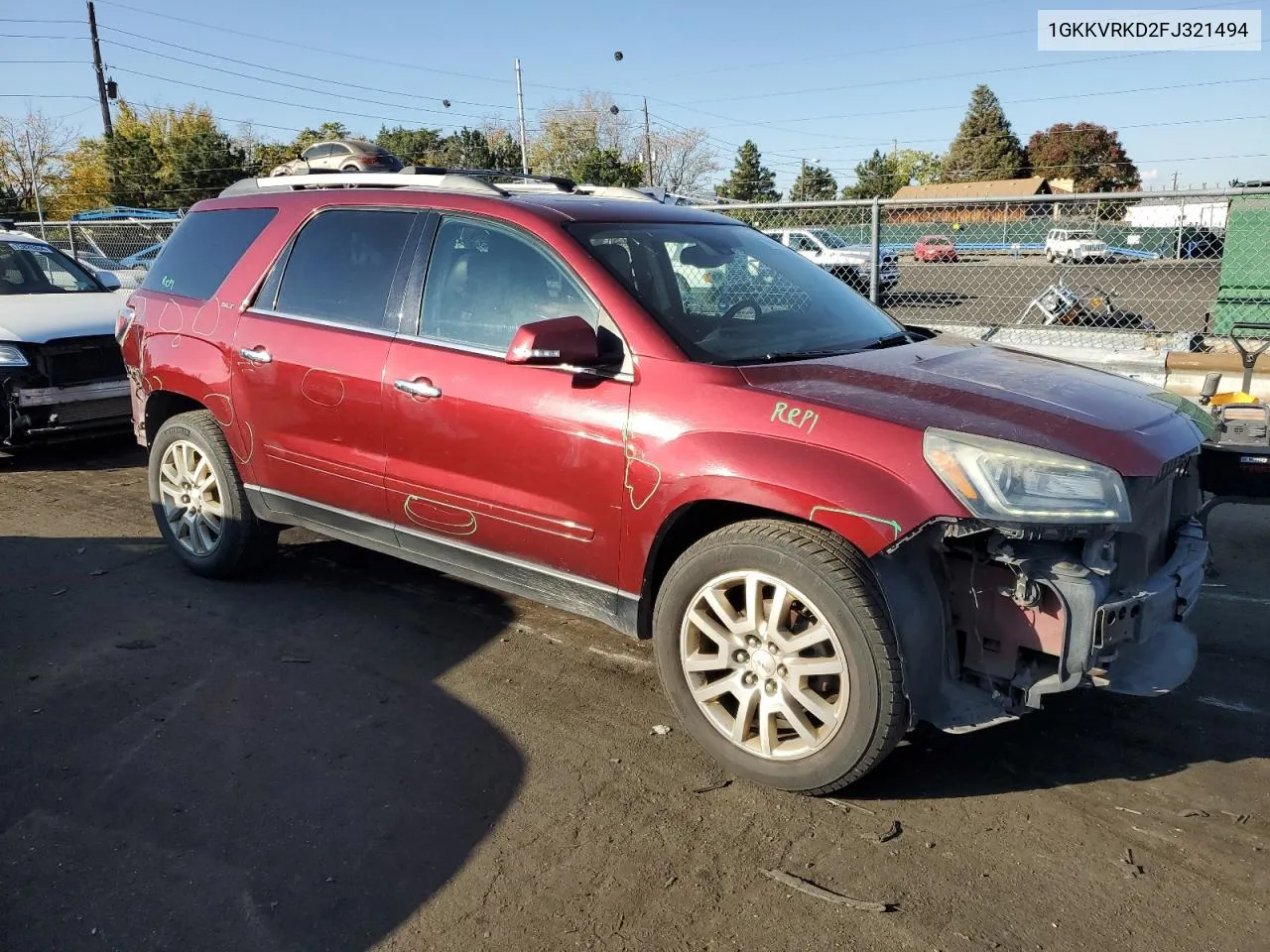 2015 GMC Acadia Slt-1 VIN: 1GKKVRKD2FJ321494 Lot: 76070074