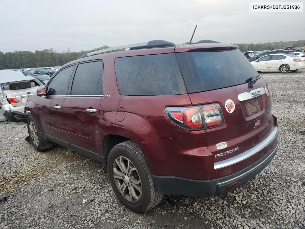 2015 GMC Acadia Slt-2 VIN: 1GKKRSKD3FJ351986 Lot: 78098604