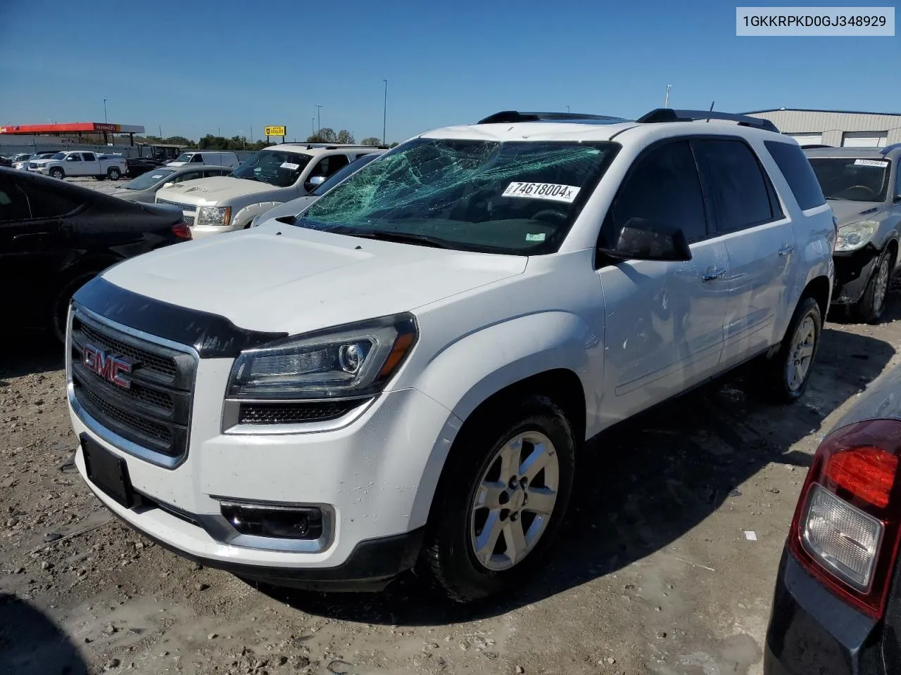 2016 GMC Acadia Sle VIN: 1GKKRPKD0GJ348929 Lot: 74618004