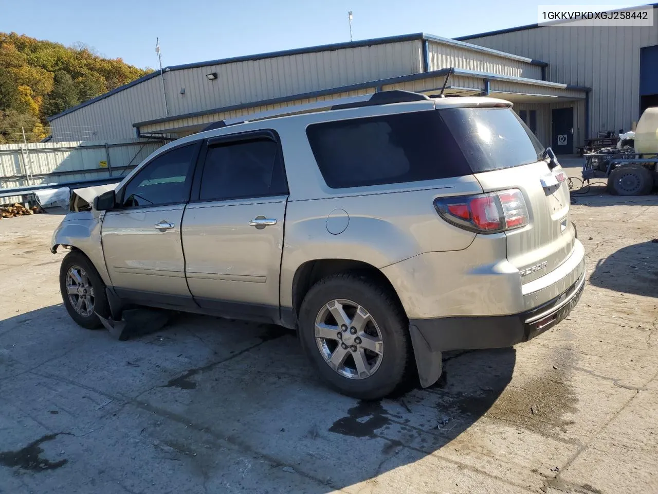 2016 GMC Acadia Sle VIN: 1GKKVPKDXGJ258442 Lot: 77023414