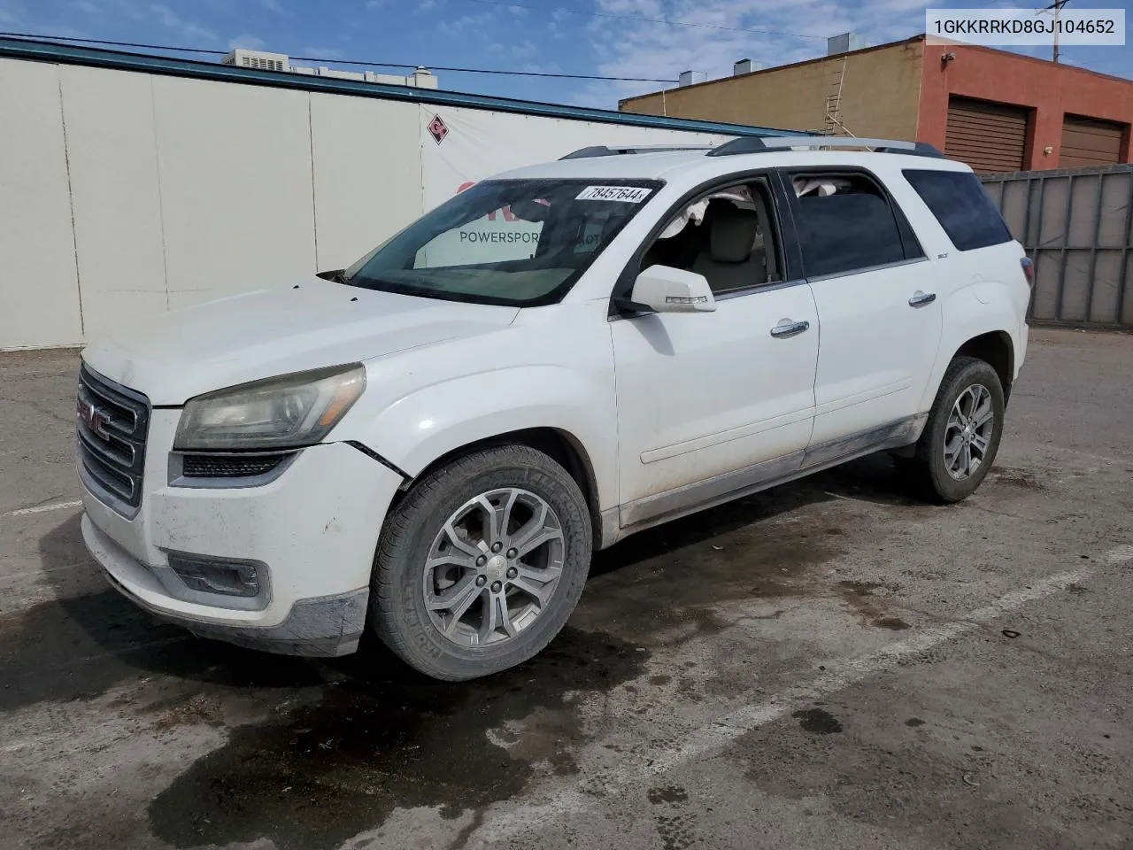 2016 GMC Acadia Slt-1 VIN: 1GKKRRKD8GJ104652 Lot: 78457644