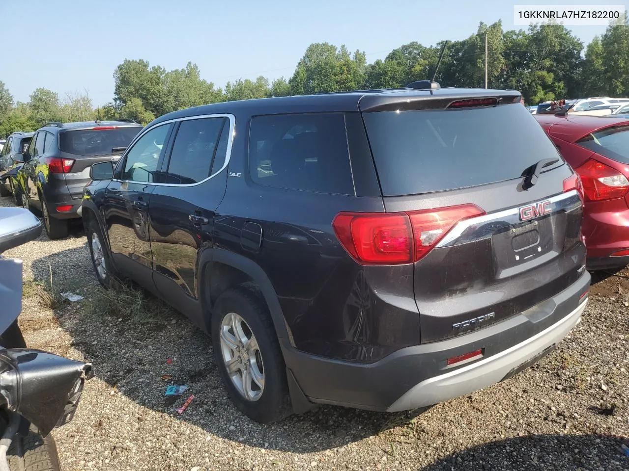 2017 GMC Acadia Sle VIN: 1GKKNRLA7HZ182200 Lot: 60641574