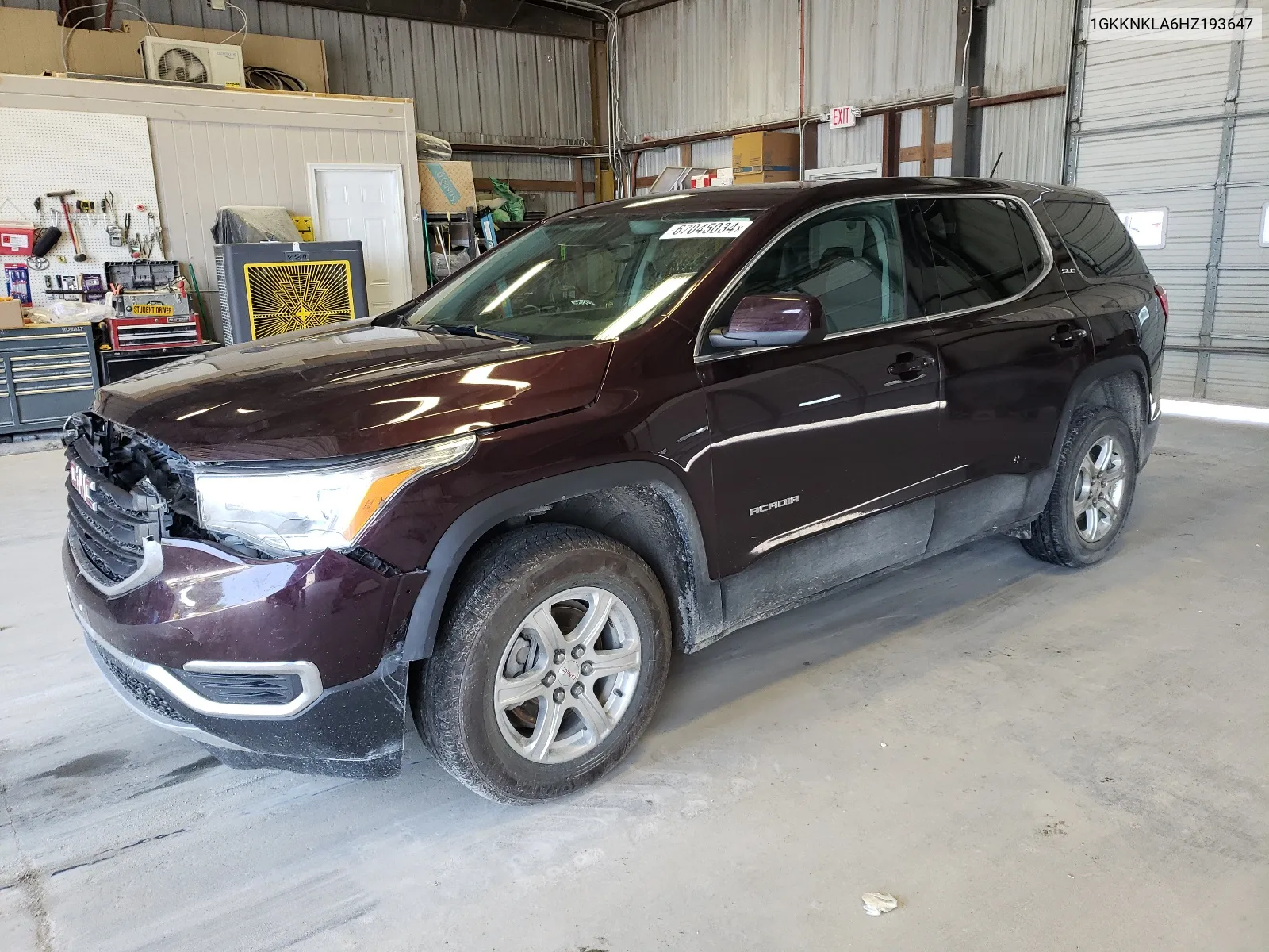 2017 GMC Acadia Sle VIN: 1GKKNKLA6HZ193647 Lot: 67045034