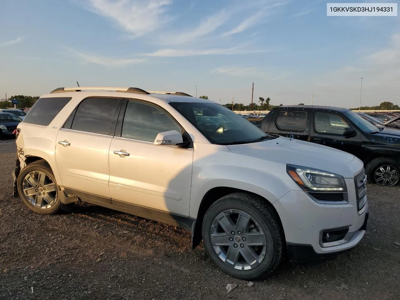 2017 GMC Acadia Limited Slt-2 VIN: 1GKKVSKD3HJ194331 Lot: 68889574