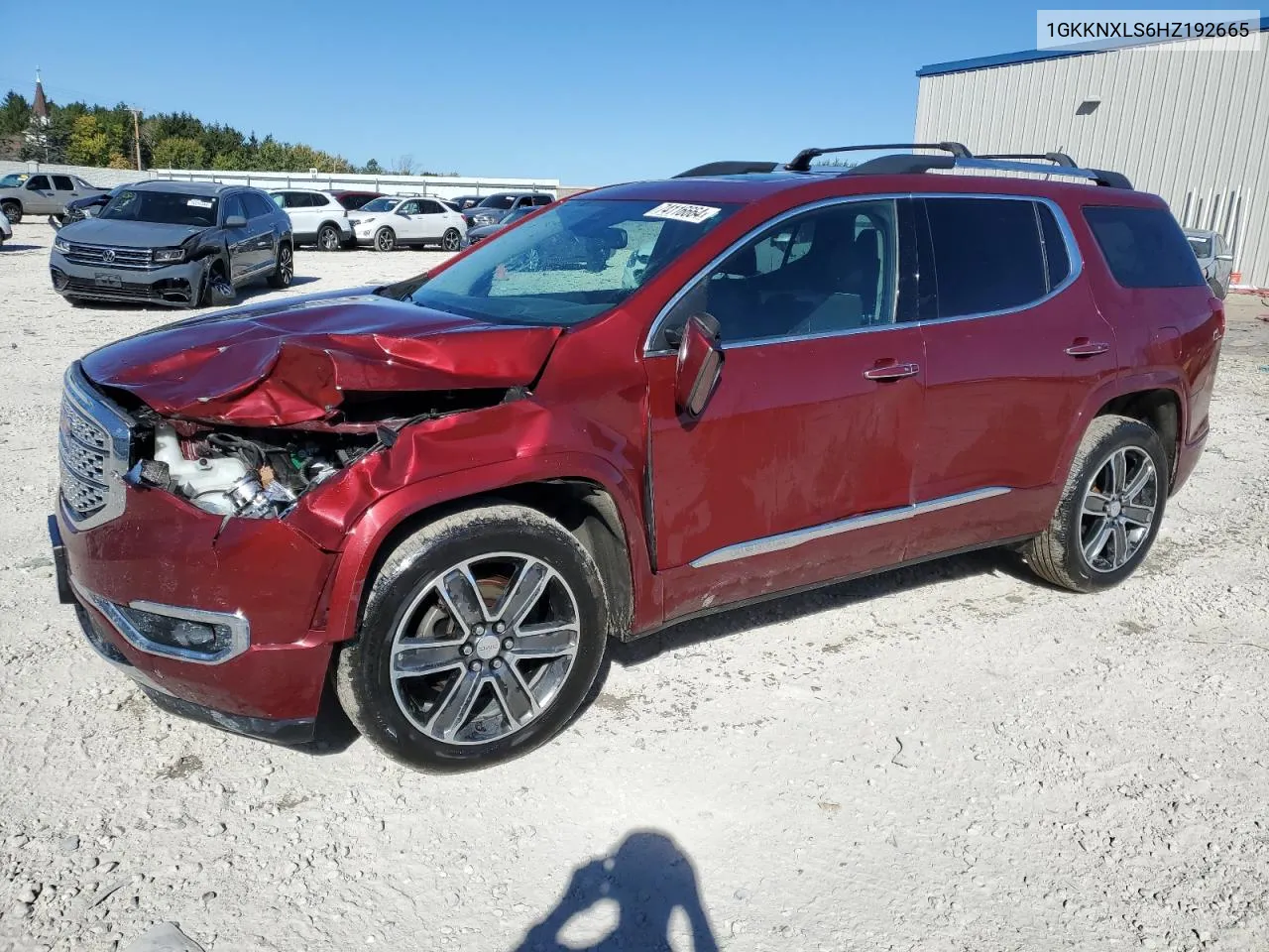 2017 GMC Acadia Denali VIN: 1GKKNXLS6HZ192665 Lot: 74116664