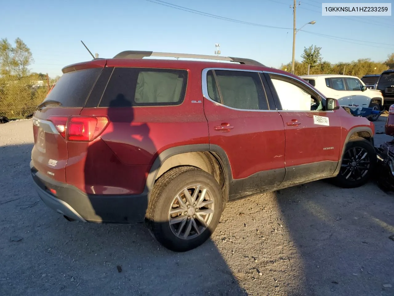 2017 GMC Acadia Sle VIN: 1GKKNSLA1HZ233259 Lot: 74685114