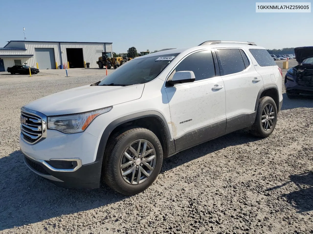 2017 GMC Acadia Slt-1 VIN: 1GKKNMLA7HZ259005 Lot: 75790424