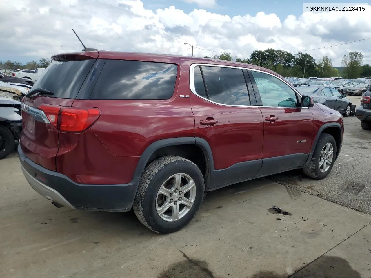 2018 GMC Acadia Sle VIN: 1GKKNKLA0JZ228415 Lot: 72737124