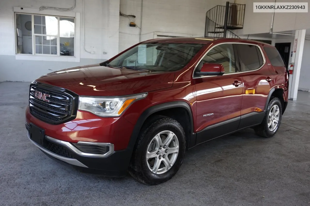 1GKKNRLAXKZ230943 2019 GMC Acadia Sle