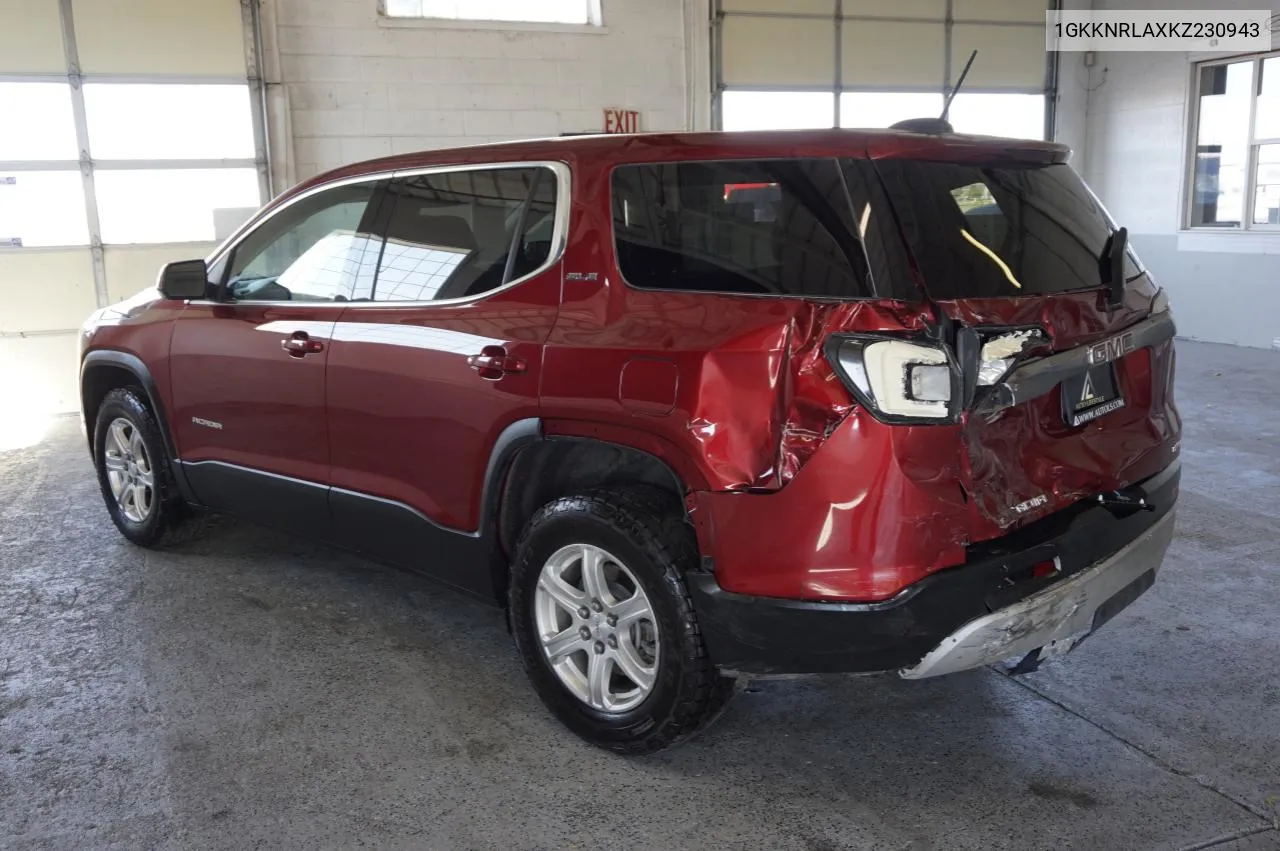 2019 GMC Acadia Sle VIN: 1GKKNRLAXKZ230943 Lot: 70903684