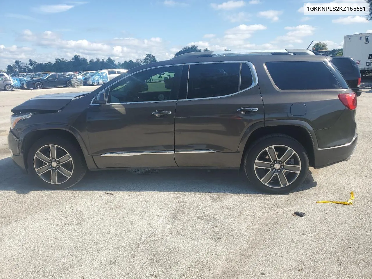 1GKKNPLS2KZ165681 2019 GMC Acadia Denali