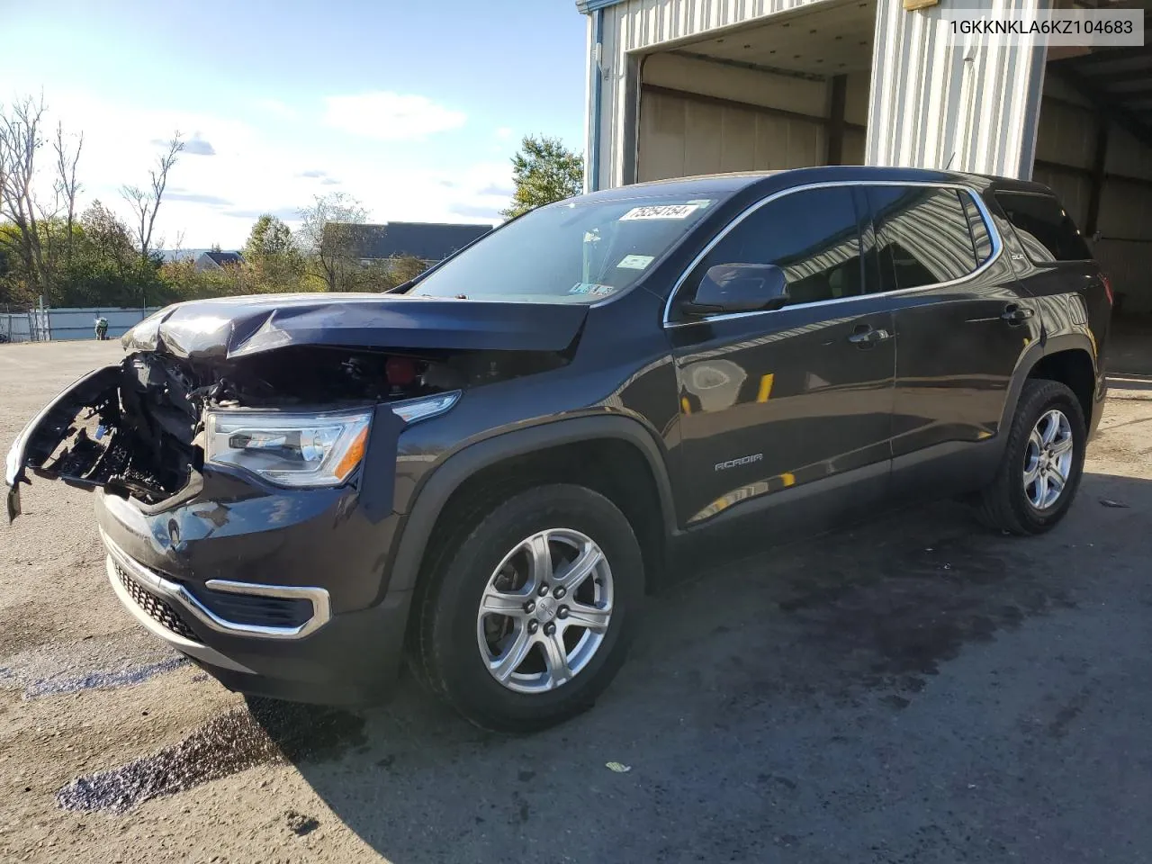 2019 GMC Acadia Sle VIN: 1GKKNKLA6KZ104683 Lot: 75254154