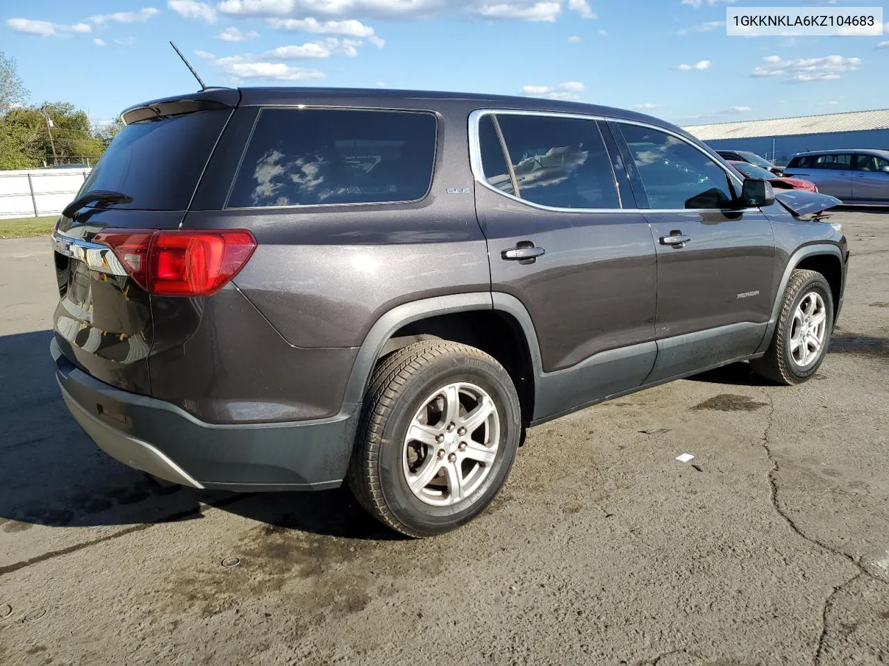 2019 GMC Acadia Sle VIN: 1GKKNKLA6KZ104683 Lot: 75254154