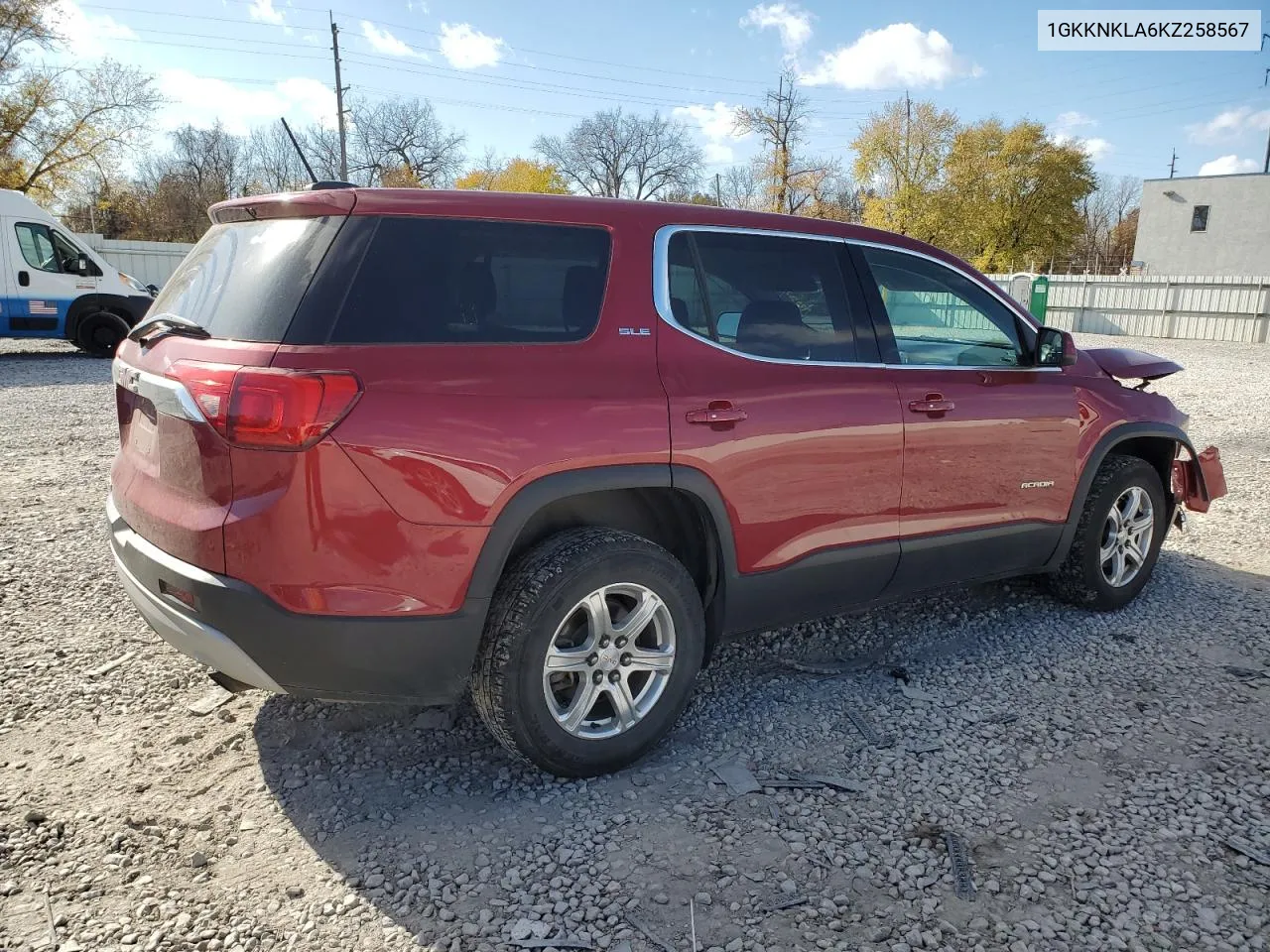 2019 GMC Acadia Sle VIN: 1GKKNKLA6KZ258567 Lot: 79058294