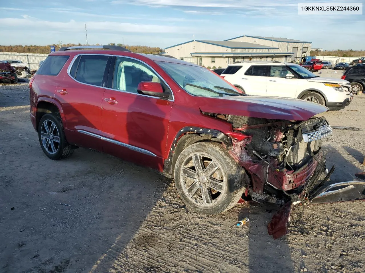 2019 GMC Acadia Denali VIN: 1GKKNXLS5KZ244360 Lot: 79820444