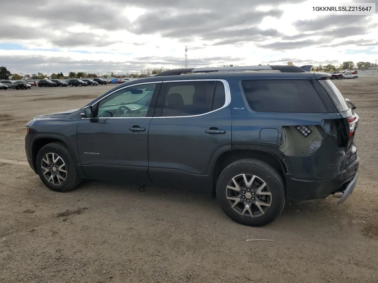 2020 GMC Acadia Sle VIN: 1GKKNRLS5LZ215647 Lot: 75909074