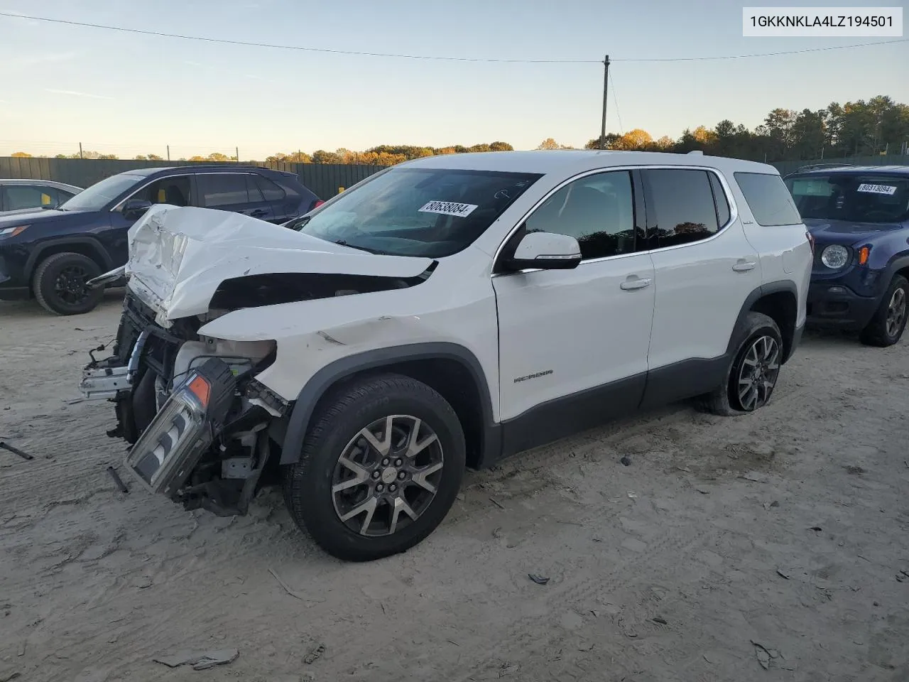 2020 GMC Acadia Sle VIN: 1GKKNKLA4LZ194501 Lot: 80638084