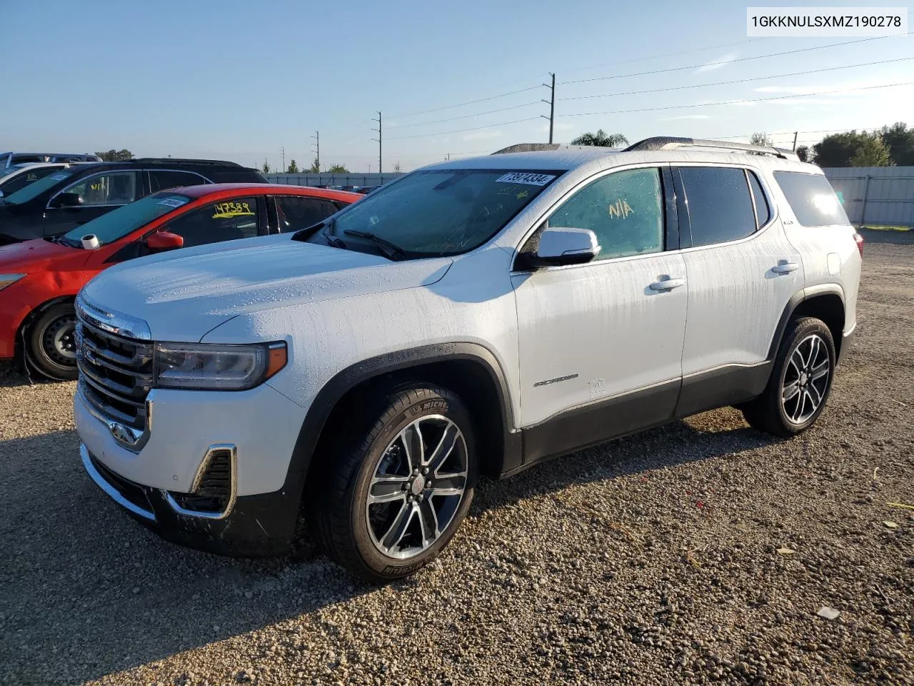 2021 GMC Acadia Slt VIN: 1GKKNULSXMZ190278 Lot: 73974334