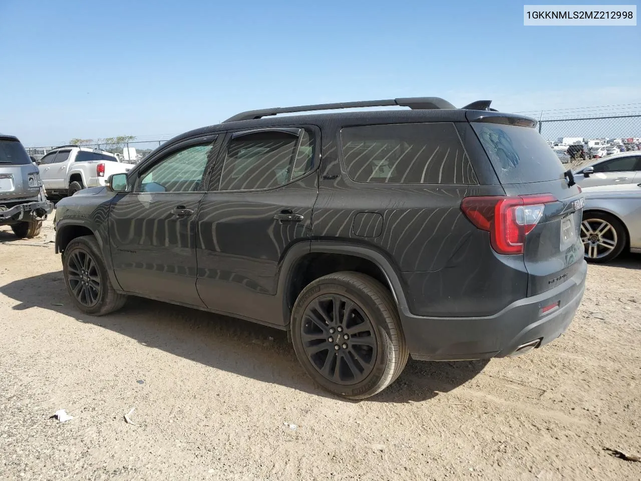 2021 GMC Acadia Slt VIN: 1GKKNMLS2MZ212998 Lot: 74127534