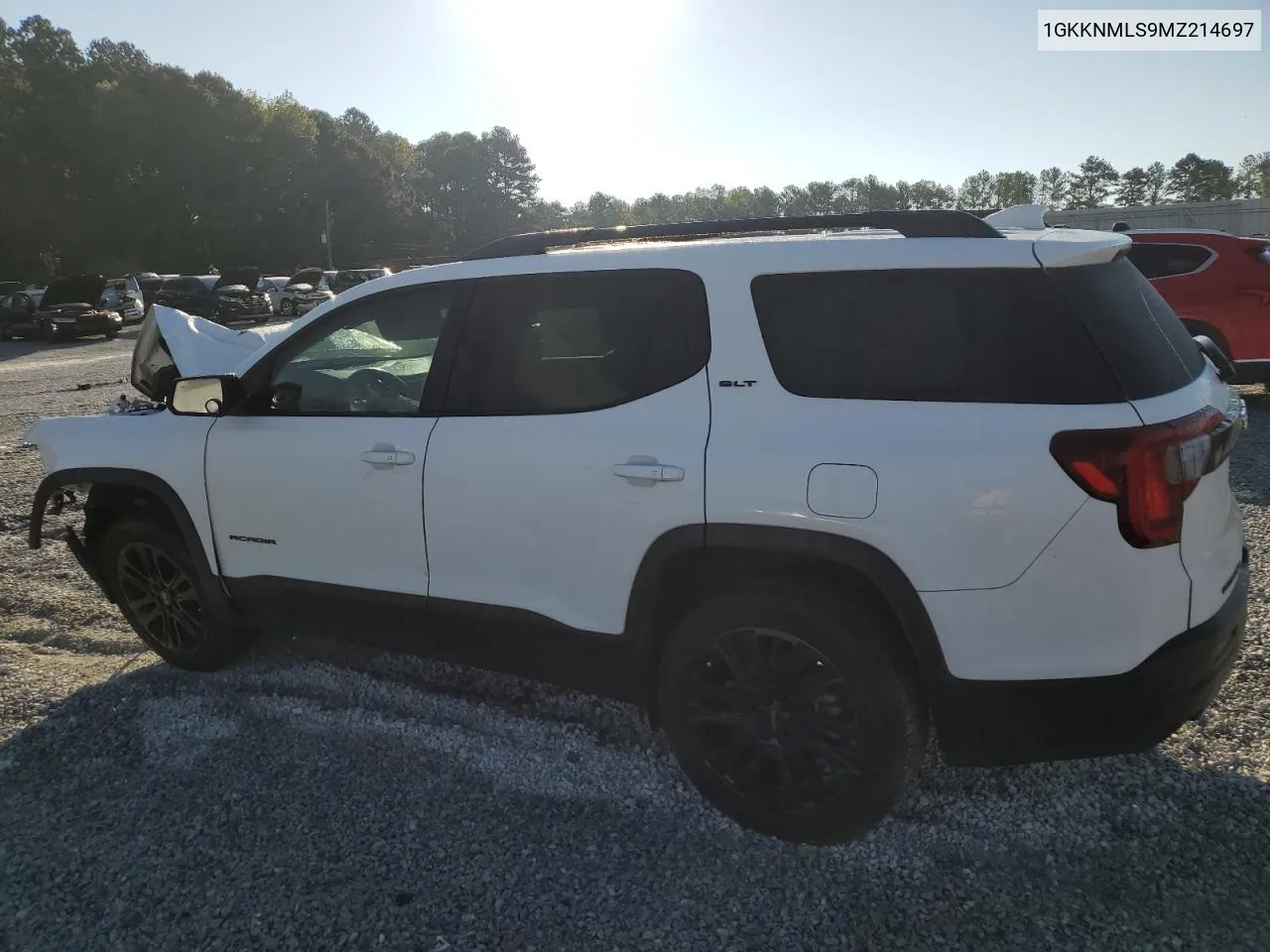 2021 GMC Acadia Slt VIN: 1GKKNMLS9MZ214697 Lot: 74713994