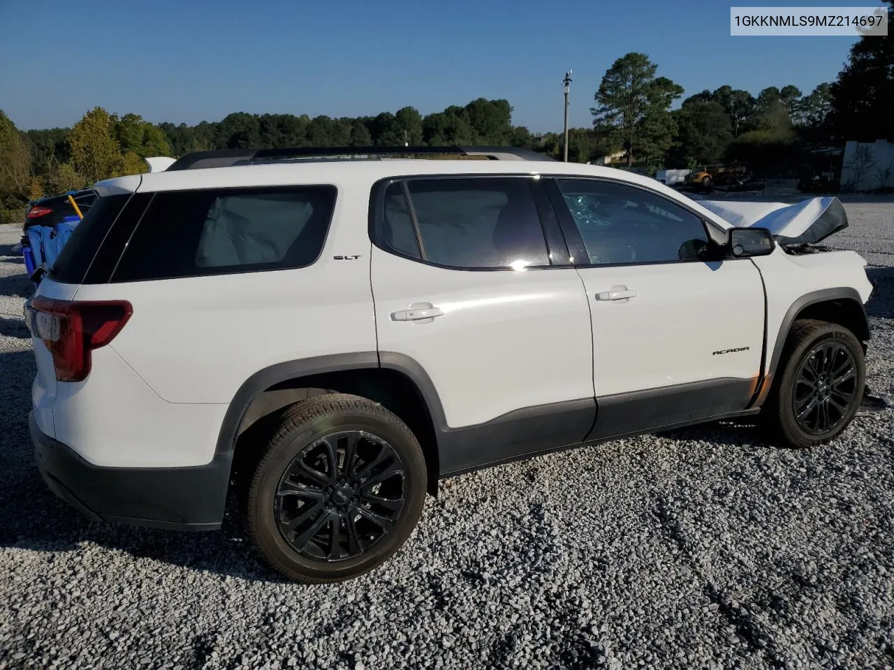 2021 GMC Acadia Slt VIN: 1GKKNMLS9MZ214697 Lot: 74713994