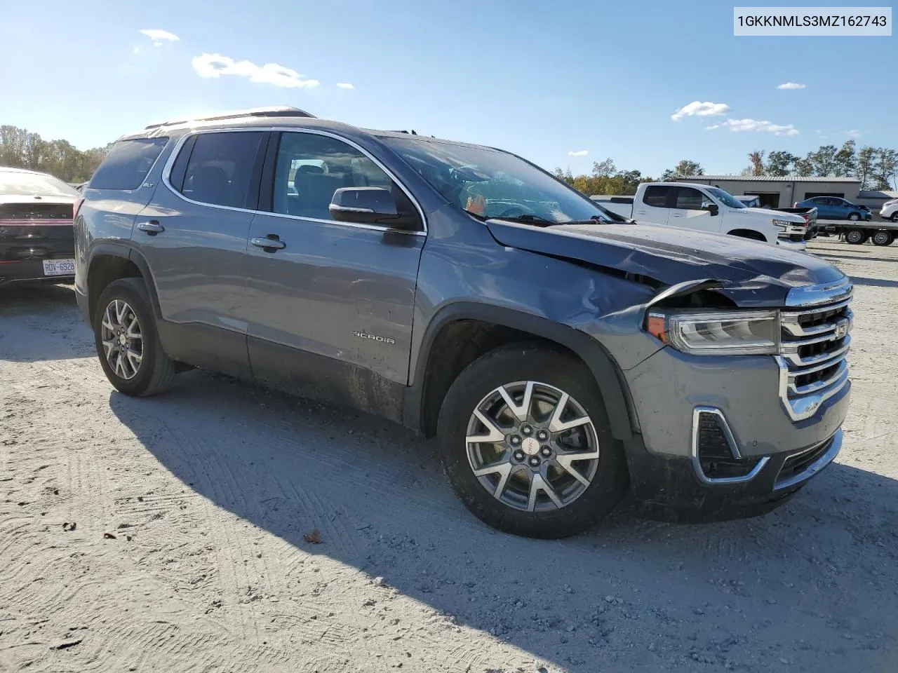 2021 GMC Acadia Slt VIN: 1GKKNMLS3MZ162743 Lot: 76235484