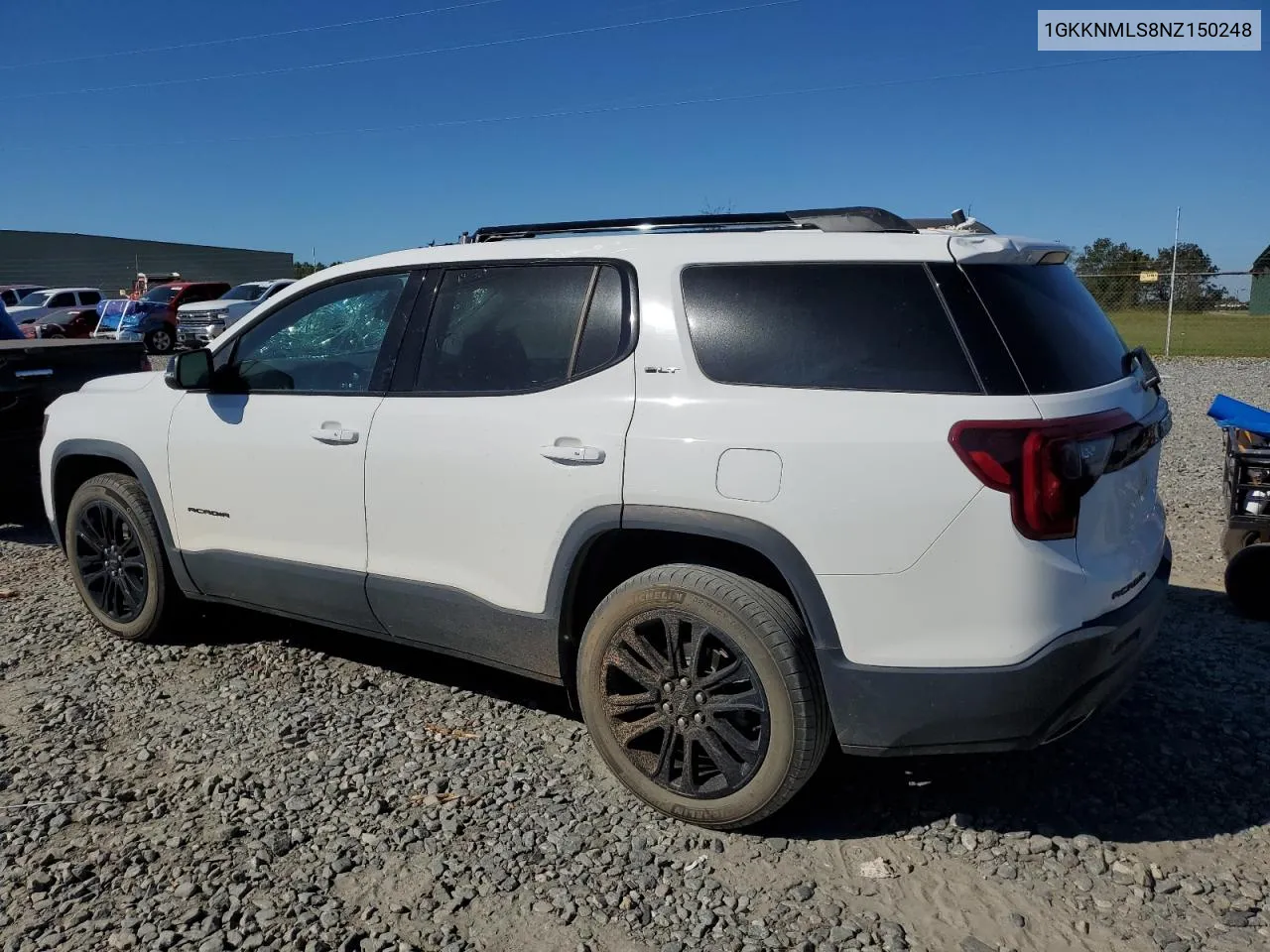 2022 GMC Acadia Slt VIN: 1GKKNMLS8NZ150248 Lot: 75059894