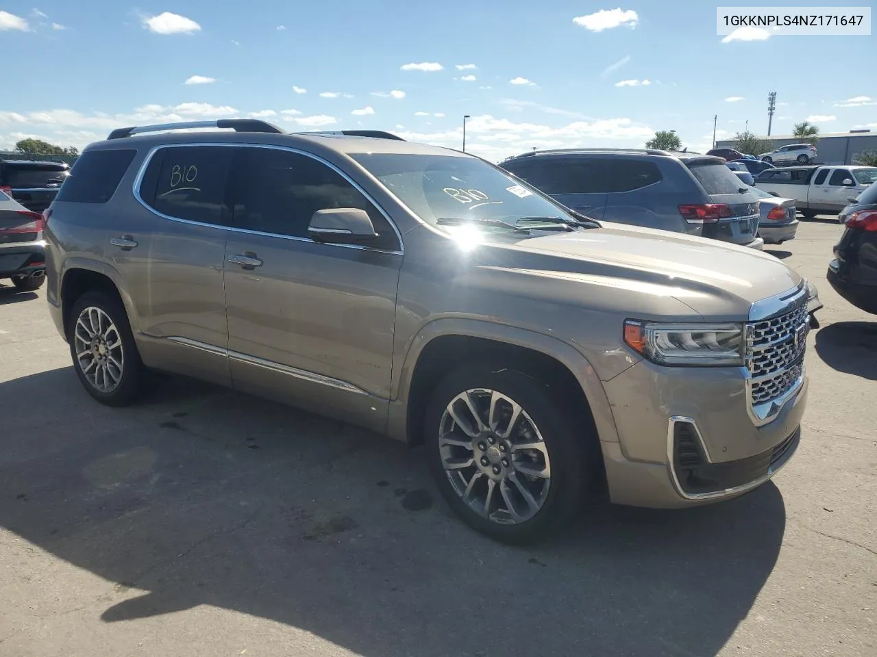 1GKKNPLS4NZ171647 2022 GMC Acadia Denali