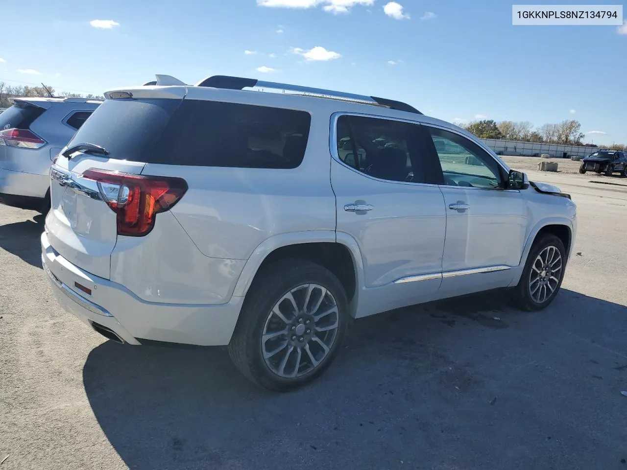 2022 GMC Acadia Denali VIN: 1GKKNPLS8NZ134794 Lot: 78139034