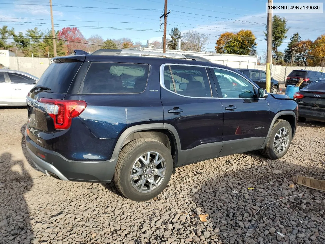 2022 GMC Acadia Sle VIN: 1GKKNRL49NZ139080 Lot: 80719244