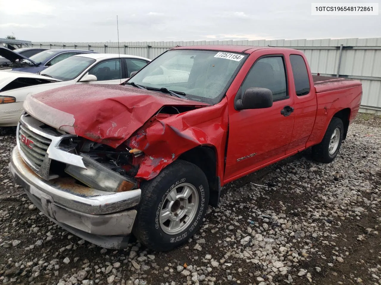 2004 GMC Canyon VIN: 1GTCS196548172861 Lot: 72571154