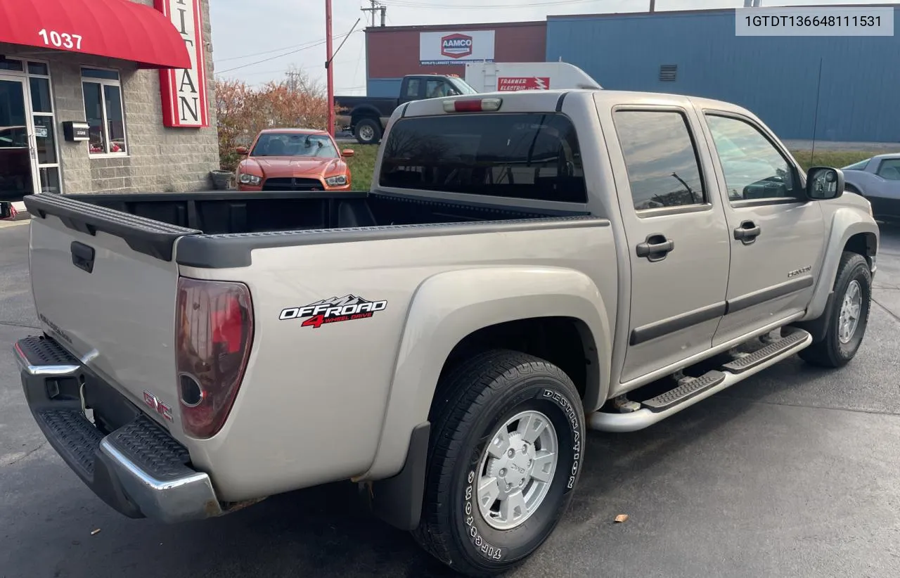 2004 GMC Canyon VIN: 1GTDT136648111531 Lot: 80749344