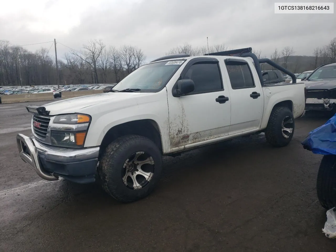 2006 GMC Canyon VIN: 1GTCS138168216643 Lot: 50508474