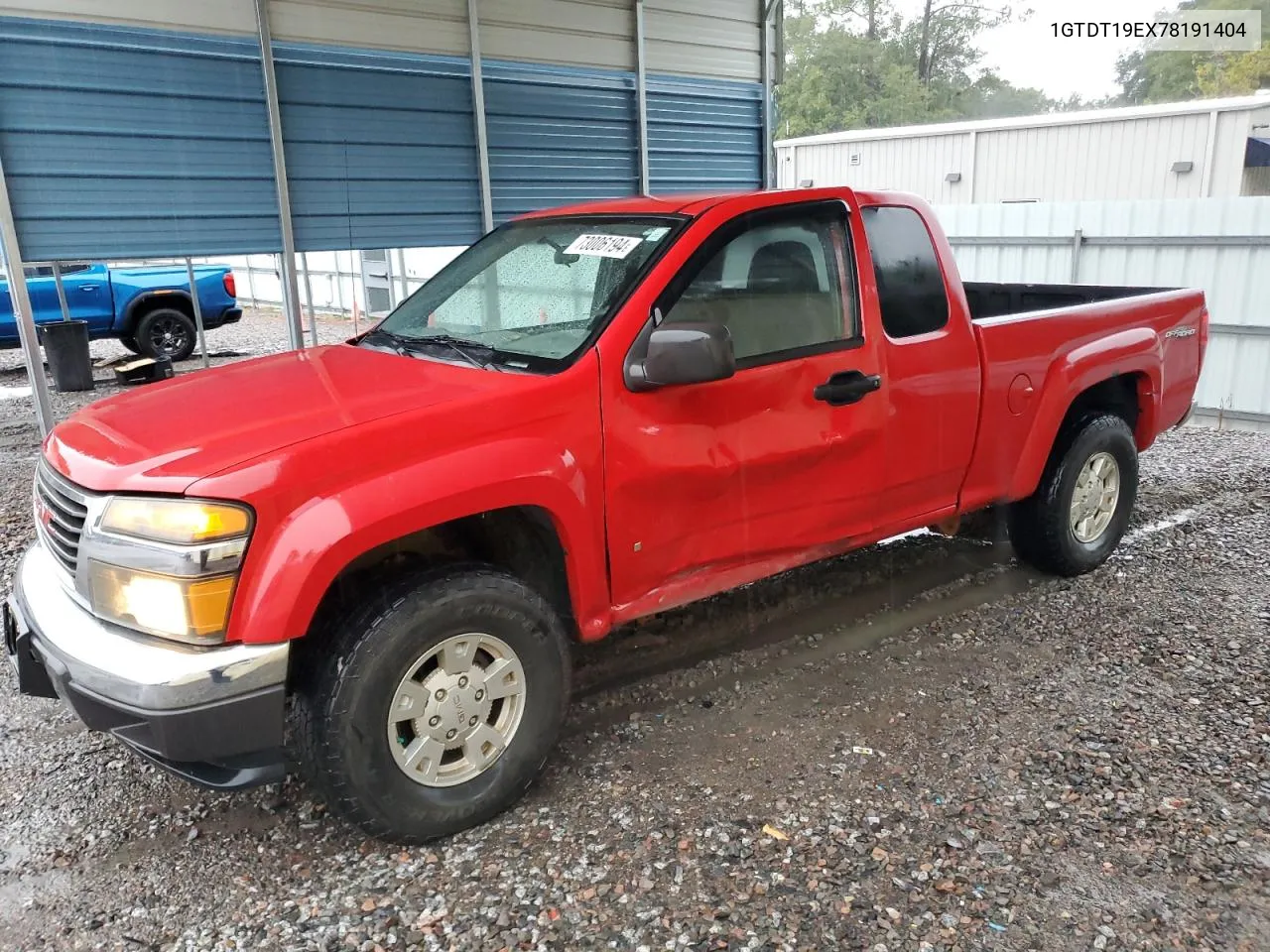 2007 GMC Canyon VIN: 1GTDT19EX78191404 Lot: 73006194