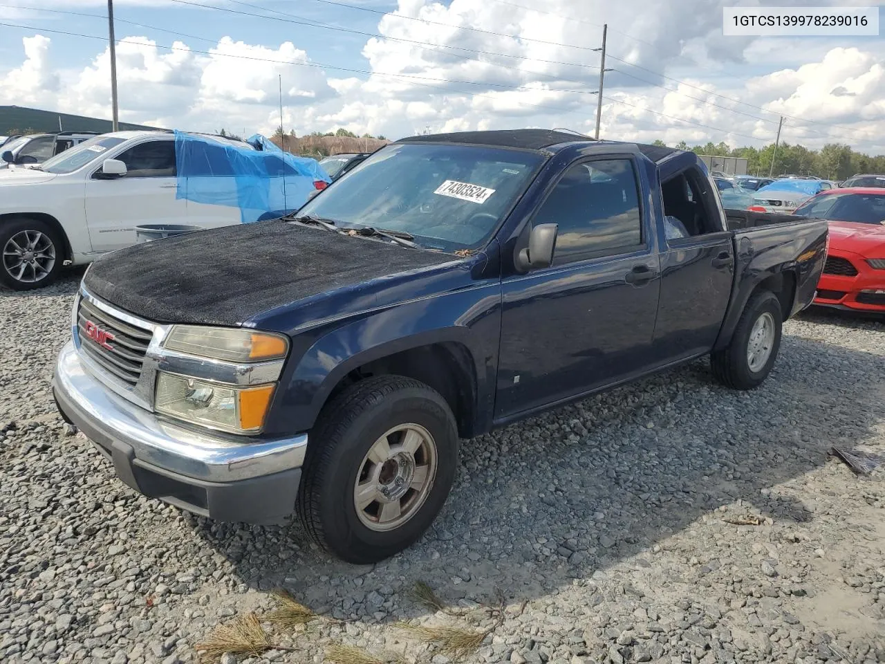 2007 GMC Canyon VIN: 1GTCS139978239016 Lot: 74303524