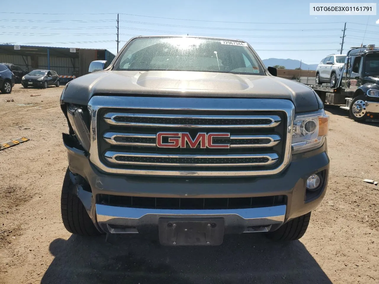 2016 GMC Canyon Slt VIN: 1GTG6DE3XG1161791 Lot: 72967344