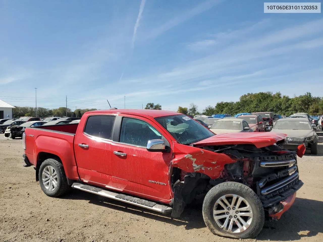 2016 GMC Canyon Slt VIN: 1GTG6DE31G1120353 Lot: 74102344