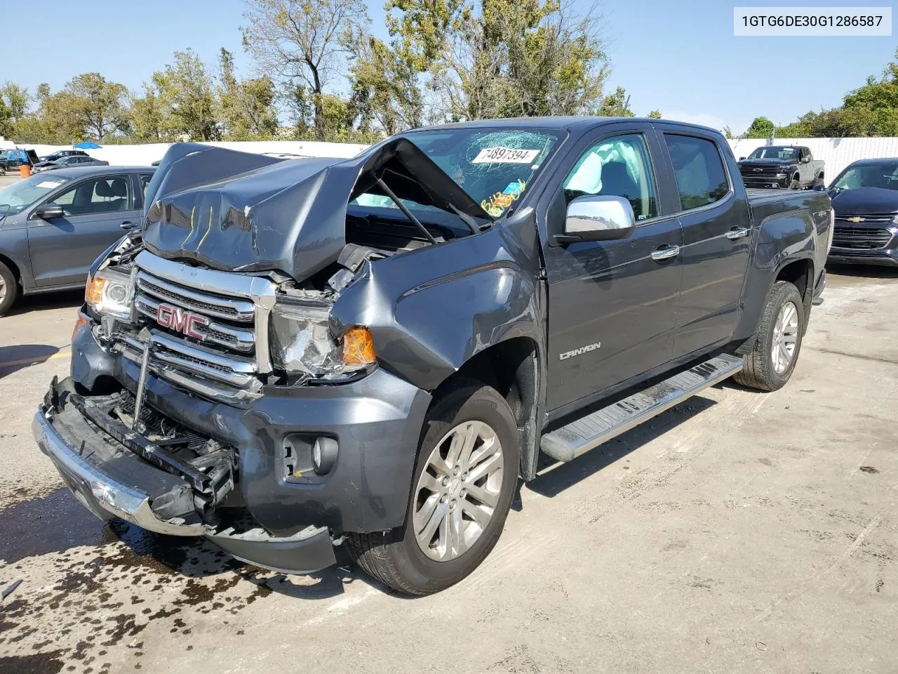 2016 GMC Canyon Slt VIN: 1GTG6DE30G1286587 Lot: 74897394