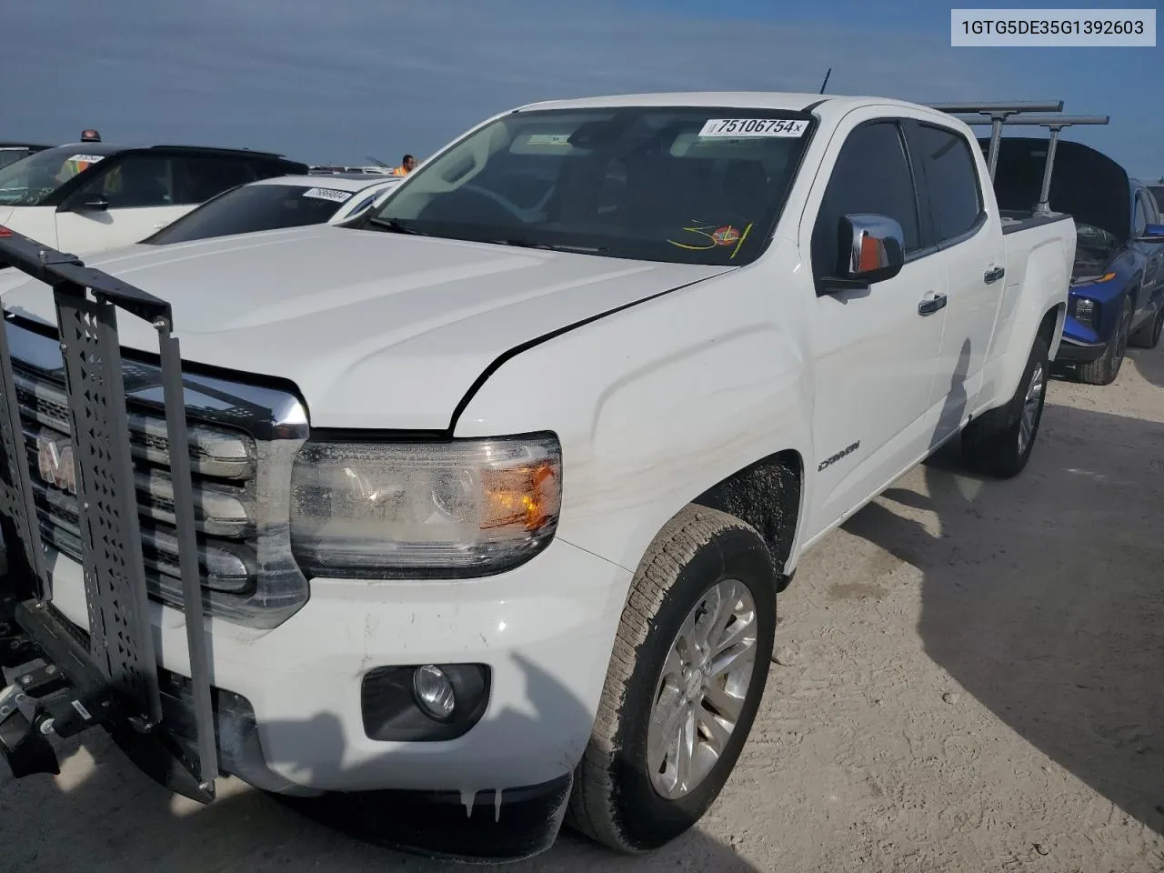 2016 GMC Canyon Slt VIN: 1GTG5DE35G1392603 Lot: 75106754