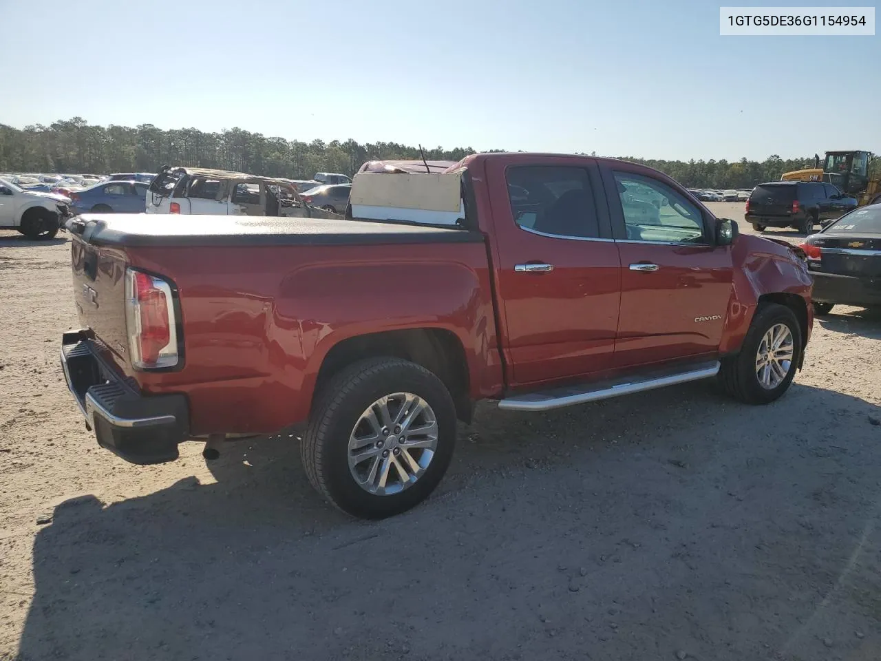 2016 GMC Canyon Slt VIN: 1GTG5DE36G1154954 Lot: 75127894