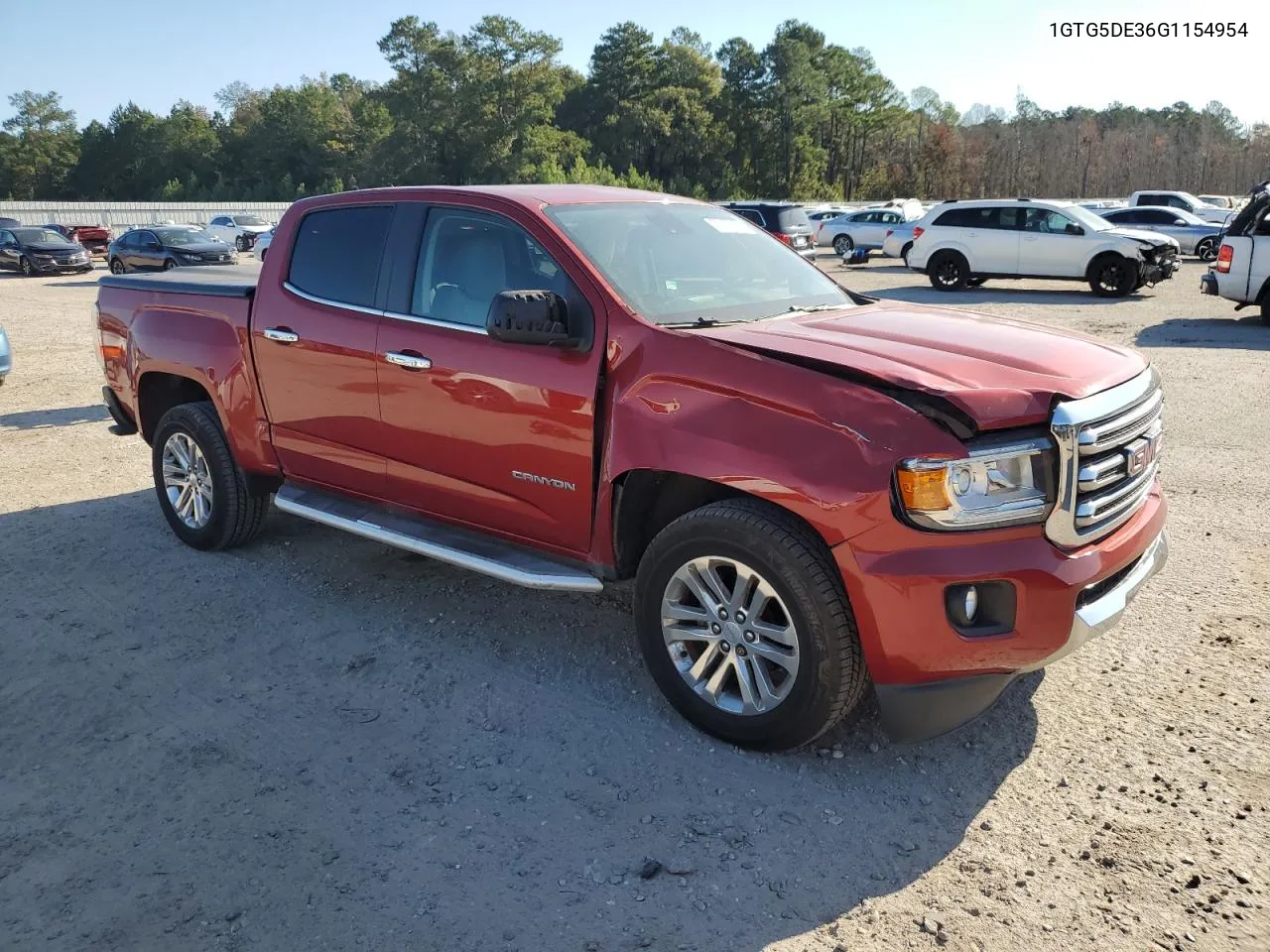 2016 GMC Canyon Slt VIN: 1GTG5DE36G1154954 Lot: 75127894