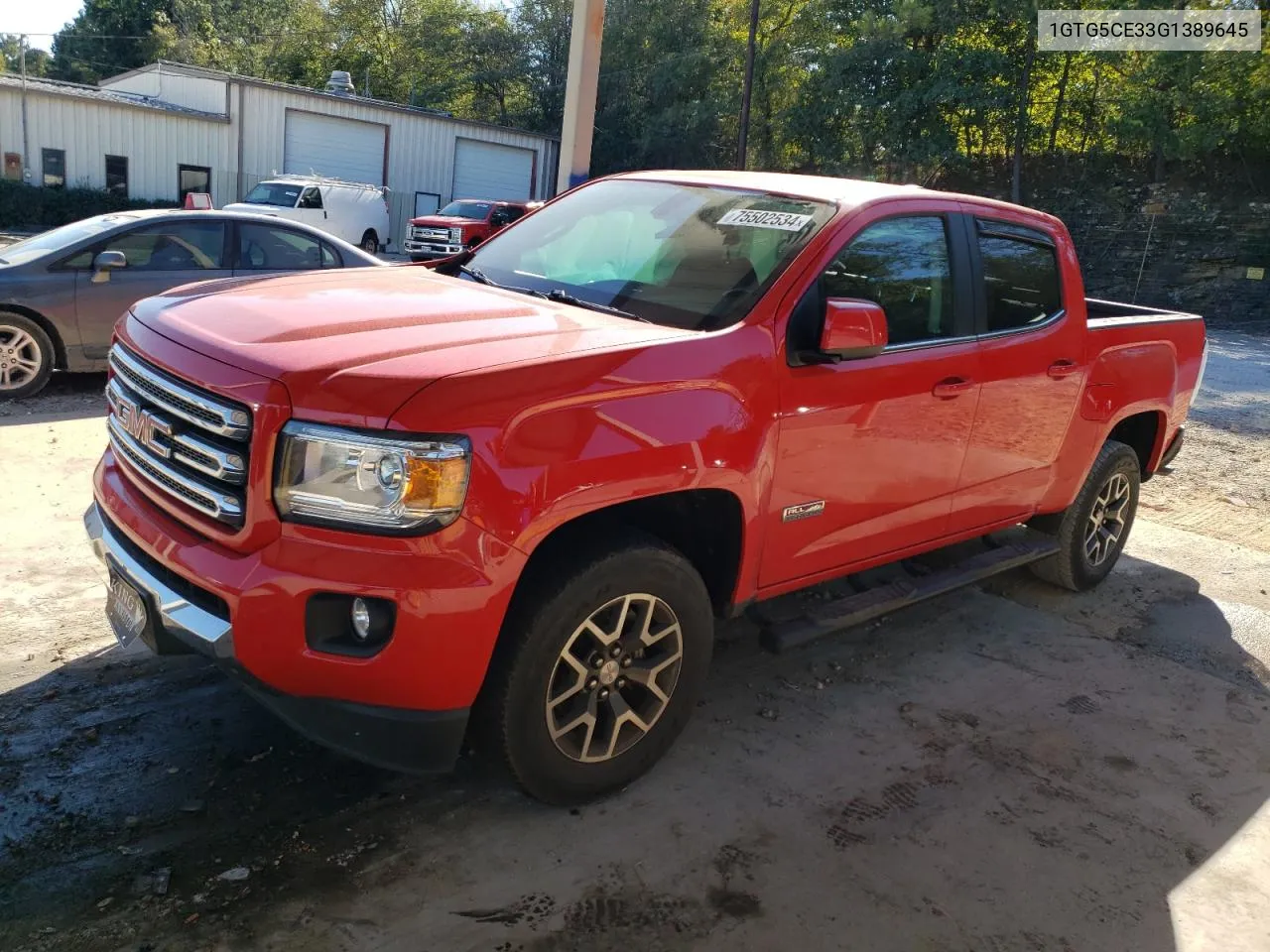 2016 GMC Canyon Sle VIN: 1GTG5CE33G1389645 Lot: 75502534