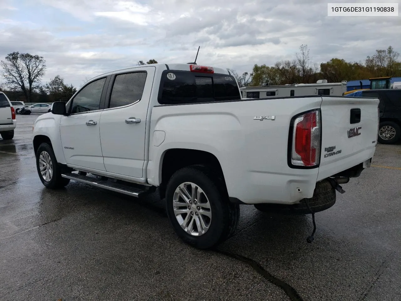 2016 GMC Canyon Slt VIN: 1GTG6DE31G1190838 Lot: 78177464