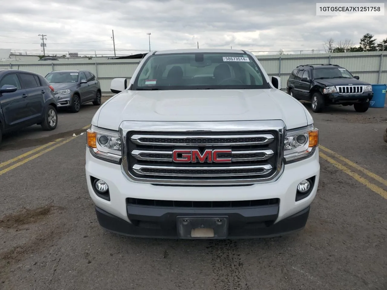 2019 GMC Canyon Sle VIN: 1GTG5CEA7K1251758 Lot: 58673514