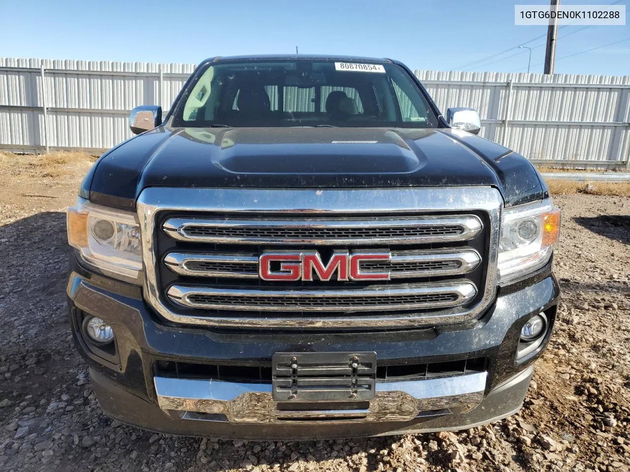 2019 GMC Canyon Slt VIN: 1GTG6DEN0K1102288 Lot: 80870854