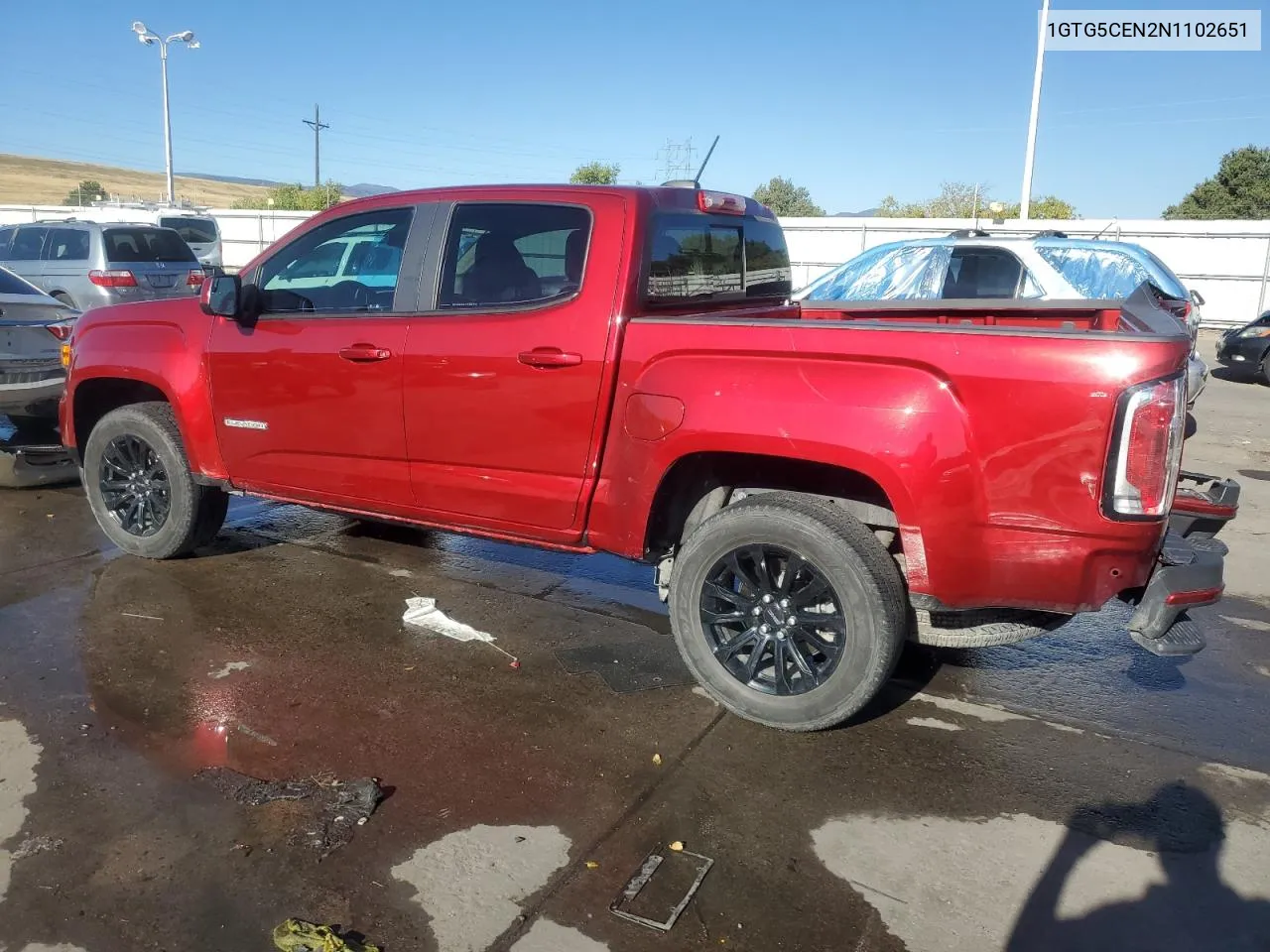 2022 GMC Canyon Elevation VIN: 1GTG5CEN2N1102651 Lot: 74196384