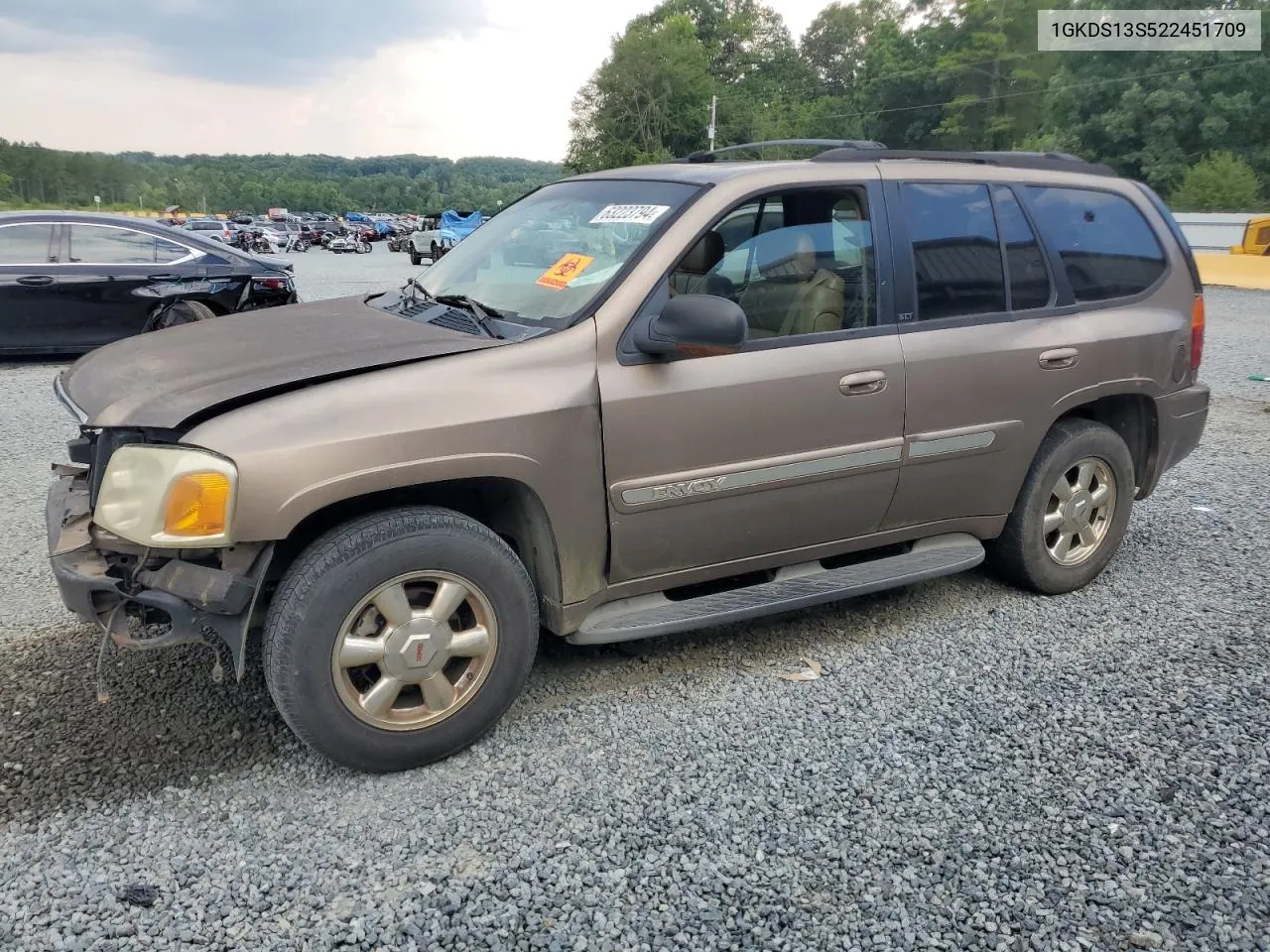 2002 GMC Envoy VIN: 1GKDS13S522451709 Lot: 63223794